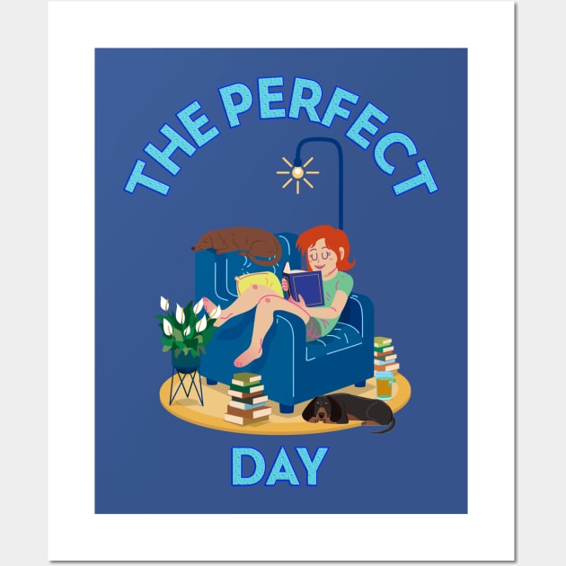 The Perfect Day is Reading With Your Dog Wall Art by KarmicKal